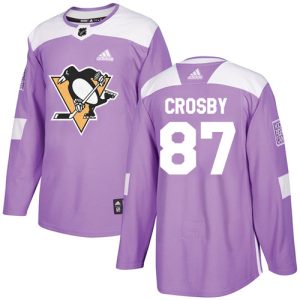 Pittsburgh Penguins Trikot #87 Sidney Crosby Authentic Violett Fights Cancer Practice